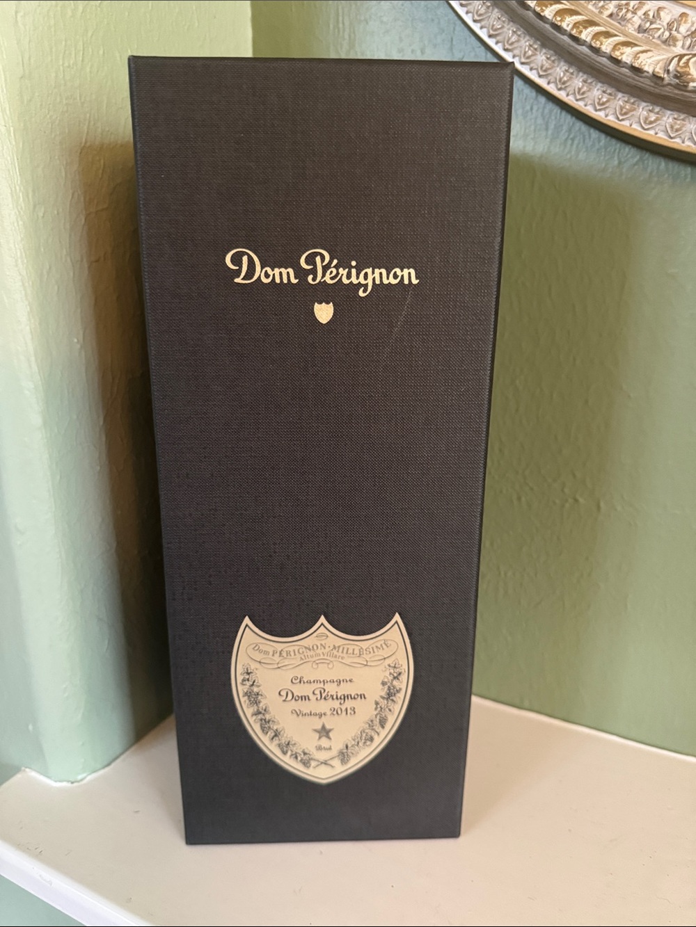 Dom Pérignon Champagne Gift Box 2013 Black Gold Accents EMPTY